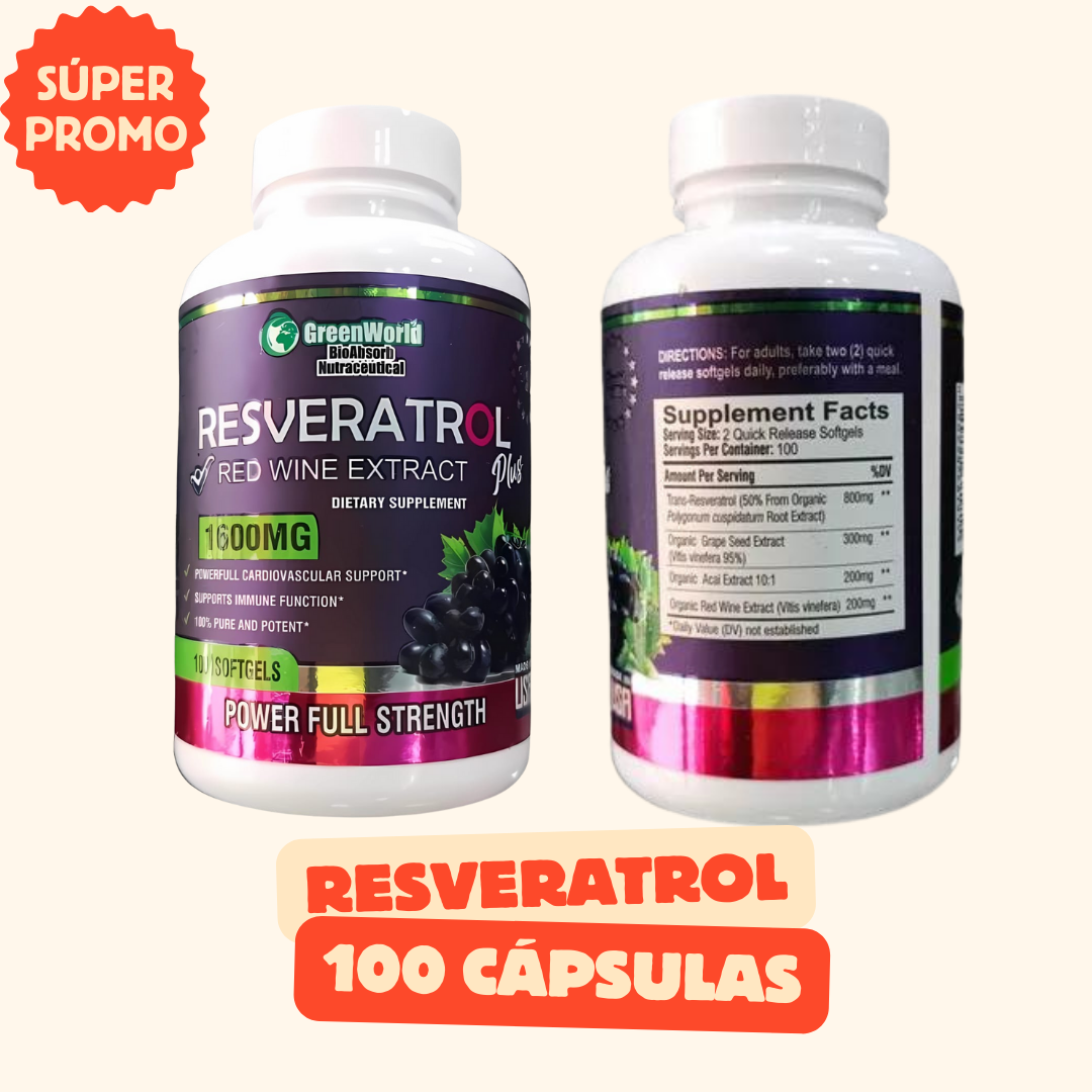 RESVERATROL™ 100 CÁPSULAS + ASESORÍA PERSONALIZADA POR EXPERTO